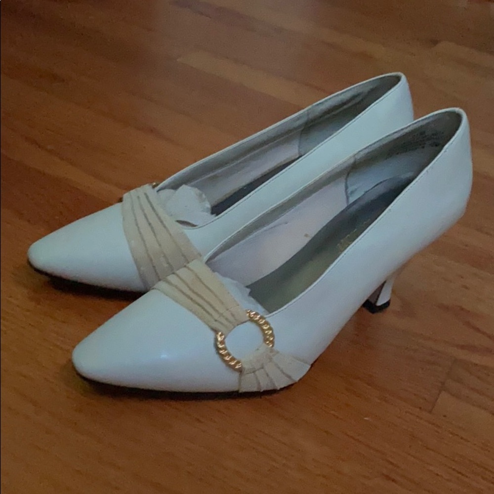 white wedding heels